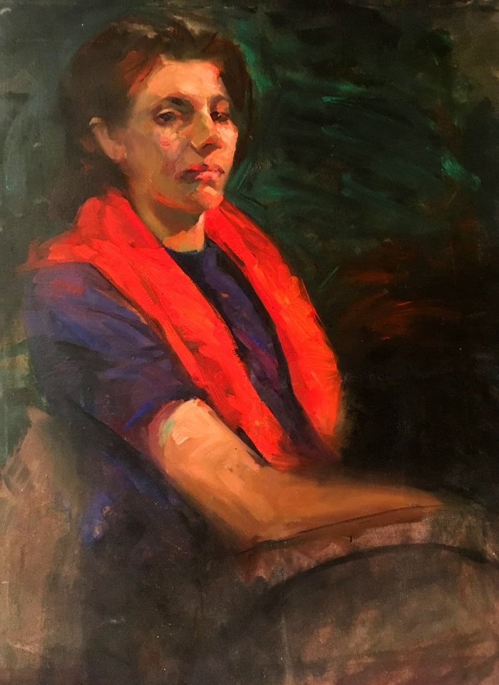 Critical gaze. Self-portrait of Hanna Malallah, 1989, oil on canvas. (Art and Politics Now)